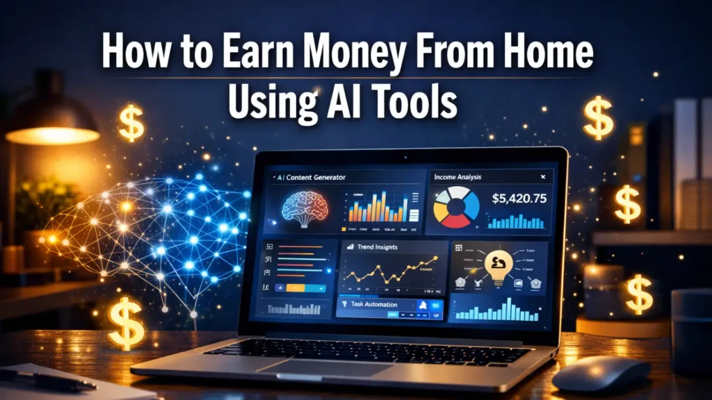 earn money from home using AI tools